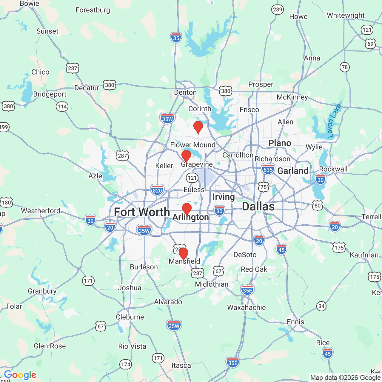 Google map image of our locations